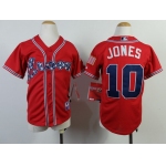 Atlanta Braves #10 Chipper Jones 2014 Red Kids Jersey