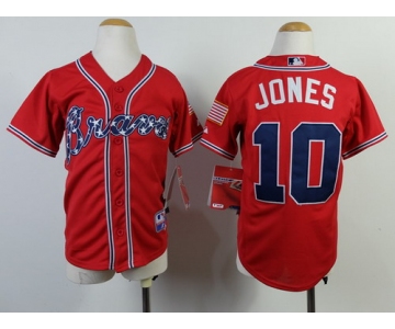 Atlanta Braves #10 Chipper Jones 2014 Red Kids Jersey