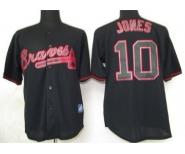 Atlanta Braves #10 Chipper Jones Black Fashion Jersey