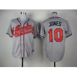 Atlanta Braves #10 Chipper Jones Gray Jersey