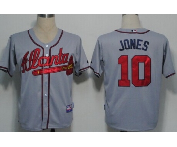 Atlanta Braves #10 Chipper Jones Gray Kids Jersey
