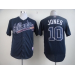 Atlanta Braves #10 Chipper Jones Navy Blue Jersey