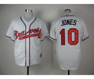 Atlanta Braves #10 Chipper Jones White Jersey