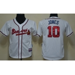 Atlanta Braves #10 Chipper Jones White Kids Jersey