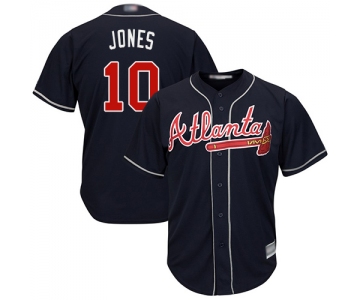 Braves #10 Chipper Jones Navy Blue Cool Base Stitched Youth Baseball Jersey