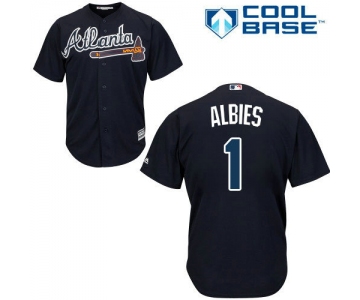 Atlanta Braves 1 Ozzie Albies Blue New Cool Base Stitched Baseball Jersey