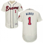 Atlanta Braves 1 Ozzie Albies Cream Flexbase Authentic Collection Stitched Baseball Jersey