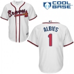 Braves #1 Ozzie Albies White Cool Base Stitched Youth Baseball Jersey