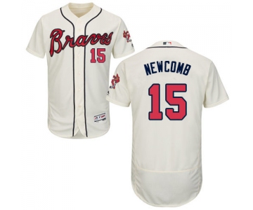 Atlanta Braves #15 Men's Sean Newcomb Authentic Cream Alternate Flex Base Baseball Jersey