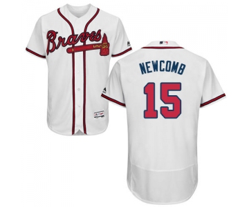 Atlanta Braves #15 Men's Sean Newcomb Authentic White Home Flex Base Baseball Jersey