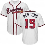 Atlanta Braves #15 Men's Sean Newcomb Authentic White Team Logo Fashion Cool Base Baseball Jersey