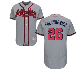 Atlanta Braves 26 Mike Foltynewicz Grey Flexbase Authentic Collection Stitched Baseball Jersey