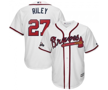 Atlanta Braves #27 Austin Riley Majestic 2019 Postseason Official Cool Base Player White Jersey