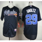 Atlanta Braves #29 John Smoltz Alternate Navy Blue MLB Cool Base Jersey With Hall Of Fame Patch