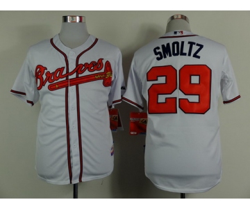 Atlanta Braves #29 John Smoltz White Cool Base Jersey