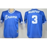 Atlanta Braves #3 Dale Murphy Mesh BP Blue Throwback Jersey