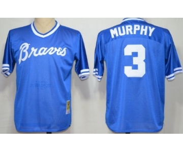 Atlanta Braves #3 Dale Murphy Mesh BP Blue Throwback Jersey