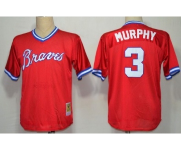 Atlanta Braves #3 Dale Murphy Mesh BP Red Throwback Jersey