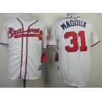 Atlanta Braves #31 Greg Maddux White Cool Base Jersey