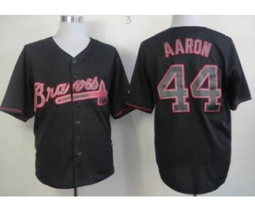 Atlanta Braves #44 Hank Aaron Black Fashion Jersey