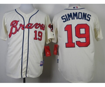 Atlanta Braves #9 Andrelton Simmons Cream Jersey