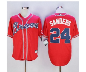 Braves #24 Deion Sanders Red New Cool Base Stitched MLB Jersey