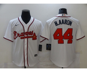 Men Atlanta Braves 44 H.Aaron White Game 2021 Nike MLB Jersey