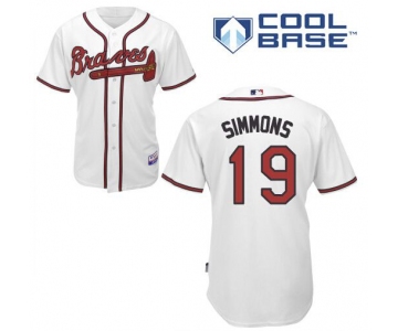 Men's Atlanta Braves #19 Andrelton Simmons White Jersey