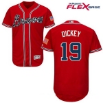 Men's Atlanta Braves #19 R.A. Dickey Red Alternate Stitched MLB Majestic Flex Base Jersey