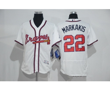 Men's Atlanta Braves #22 Nick Markakis White Home 2016 Flexbase Stitched Baseball Jersey