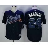 Men's Atlanta Braves #24 Deion Sanders Blue New Cool Base Jersey