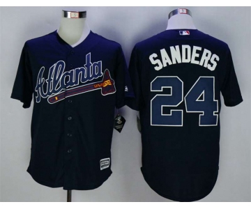 Men's Atlanta Braves #24 Deion Sanders Blue New Cool Base Jersey