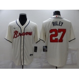 Men's Atlanta Braves #27 Austin Riley Cream Stitched MLB Cool Base Nike Jersey