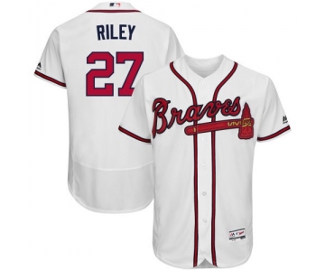 Men's Atlanta Braves #27 Austin Riley White Flex Base Stitched Jersey