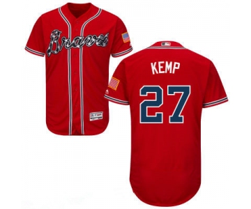 Men's Atlanta Braves #27 Matt Kemp Red 2016 Majestic Flex Base Stitched MLB Jersey