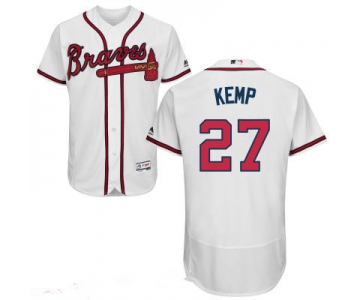 Men's Atlanta Braves #27 Matt Kemp White Home 2016 Majestic Flex Base Stitched MLB Jersey