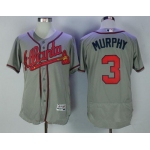 Men's Atlanta Braves #3 Dale Murphy Retired Gray Road Stitched MLB Majestic Flex Base Jersey