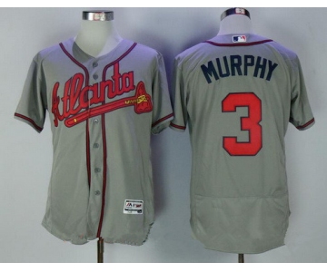 Men's Atlanta Braves #3 Dale Murphy Retired Gray Road Stitched MLB Majestic Flex Base Jersey