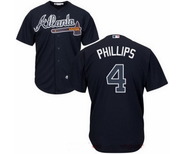 Men's Atlanta Braves #4 Brandon Phillips Navy Blue Stitched MLB Majestic Cool Base Jersey