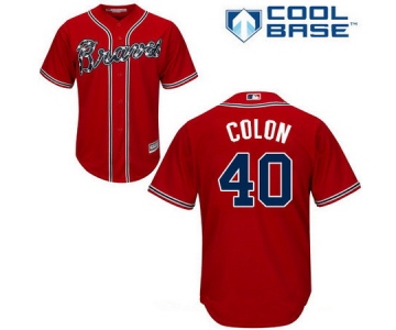 Men's Atlanta Braves #40 Bartolo Colon Red Alternate Stitched MLB Majestic Cool Base Jersey