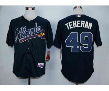 Men's Atlanta Braves #49 Julio Teheran Blue Cool Base Jersey