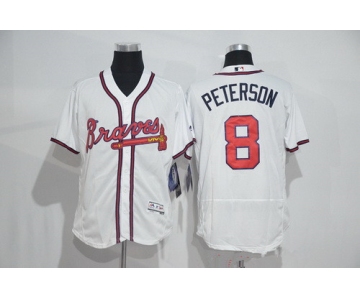 Men's Atlanta Braves #8 Jace Peterson White Home 2016 Flexbase Stitched Baseball Jersey