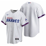 Men's Atlanta Braves Blank 2021 City Connect Stitched White Jersey