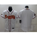 Men's Atlanta Braves Blank 2022 White Gold World Series Champions Program Flex Base Stitched Baseball Jersey