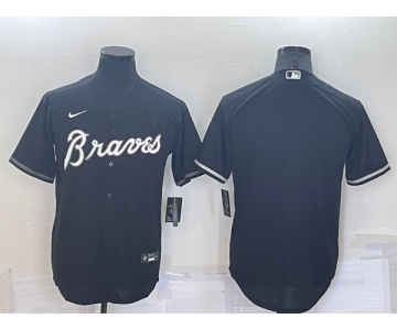 Men's Atlanta Braves Blank Black Cool Base Stitched Baseball Jersey