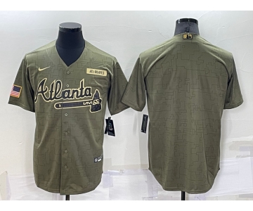 Men's Atlanta Braves Blank Camo Salute To Service Cool Base Stitched Jersey
