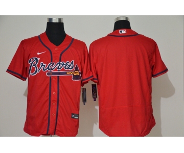 Men's Atlanta Braves Blank Red Stitched MLB Flex Base Nike Jersey