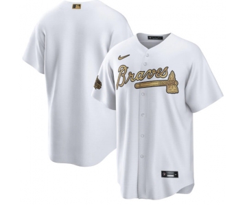 Men's Atlanta Braves Blank White 2022 All-Star Cool Base Stitched Baseball Jersey