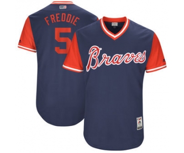 Men's Atlanta Braves Freddie Freeman Freddie Majestic Navy 2017 Players Weekend Authentic Jersey