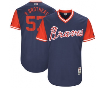 Men's Atlanta Braves Rex Brothers R Brothers Majestic Navy 2017 Players Weekend Authentic Jersey